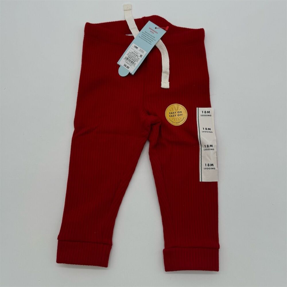 Cat & Jack Unisex Red Leggings 18 Months Toddler Pants